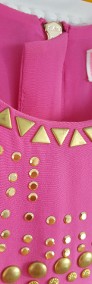 Sukienka Versace dla H&M różowa jedwabna złote dżety cekiny 38 M zamek-3
