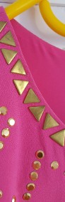 Sukienka Versace dla H&M różowa jedwabna złote dżety cekiny 38 M zamek-4