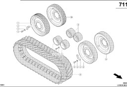 Claas Lexion 580 KOŁO NAPĘDU LE 0007640681 (Gumowa półgąsienica pr.; gąsienica z kołami)