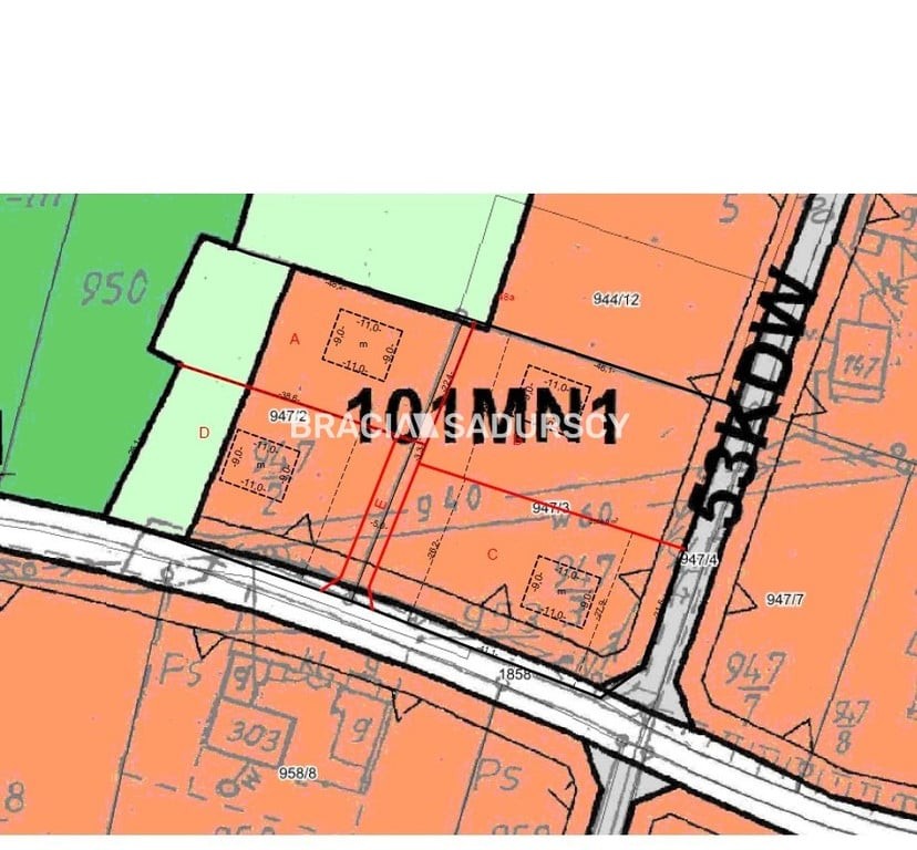 4 działek budowlanych od 11ar do 12,5ar - Widok 3