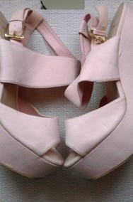 (40) NEXT/ Rożowe sandałki na koturnie, sandały, koturny/ jak NOWE-2