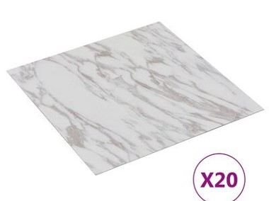 vidaXL Samoprzylepne panele podłogowe, 20 szt., PVC, 1,86 m², białe-1