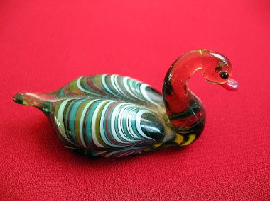 Ptak - kaczka - figurka ze szkła w stylu Murano - 2,5 x 5,5 x 2,5 cm-1