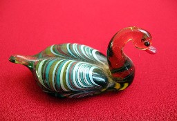 Ptak - kaczka - figurka ze szkła w stylu Murano - 2,5 x 5,5 x 2,5 cm