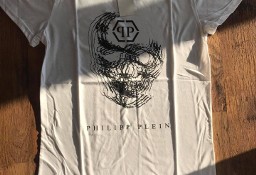 Philipp Plein T-shirt cotton back logo koszulka M biała