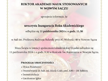 Uroczysta Inauguracja Roku Akademickiego 2024/2025 w ANS Nowy Sącz-2