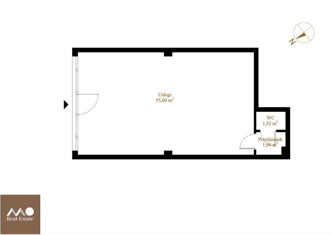 Lokal usługowy Brabank 60 m² – pohled 2