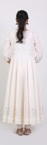 Indyjski komplet M 38 tunika sukienka kameez spodnie boho folk Bollywood biały-4