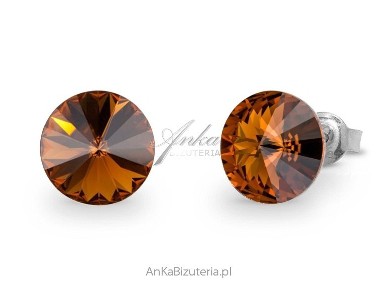 ankabizuteria.pl Kolczyki srebrne Swarovski Candy Studs w kolorze Smo-1