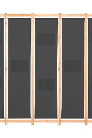 vidaXL Parawan 5-panelowy, szary, 200 x 170 x 4 cm, tkanina 248177-2