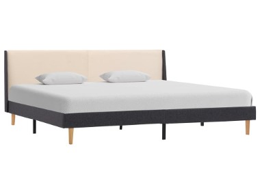 vidaXL Rama łóżka, kremowa, tapicerowana tkaniną, 180 x 200 cm 286684-1