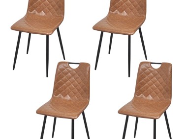 vidaXL Krzesła stołowe, 4 szt., jasnobrązowe, sztuczna skóra243018-1