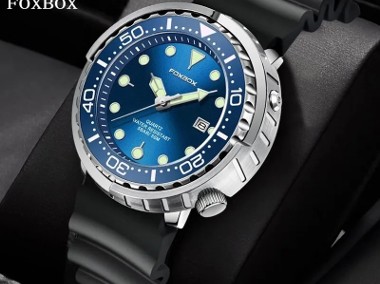 Duży zegarek męski 47mm styl nurka tuńczyk mocna luma datownik wodoszczelny WR50-1