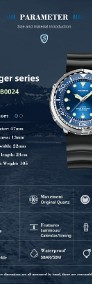 Duży zegarek męski 47mm styl nurka tuńczyk mocna luma datownik wodoszczelny WR50-4