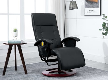 vidaXL Fotel masujący, czarny, sztuczna skóra 60311-1