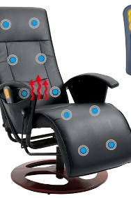 vidaXL Fotel masujący, czarny, sztuczna skóra 60311-2