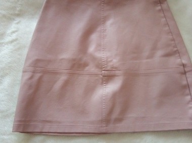 (34/XS) Skórzana, różowa spódnica, spódniczka z Londynu-1