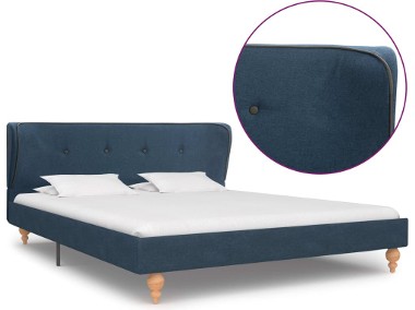 vidaXL Rama łóżka, niebieska, tapicerowana tkaniną, 140 x 200 cm 280579-1