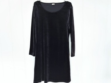 Czarna sukienka vintage 40 L welur welurowa mini Wednesday retro mała czarna-1