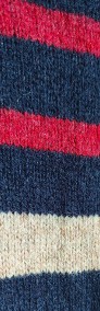Wełniany sweter kardigan na guziki Benetton wełna szetlandzka paski-4