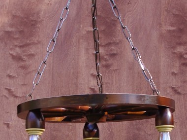 Lampa zyrandol koło wozu koło drewniane do altany salonu restauracji -1