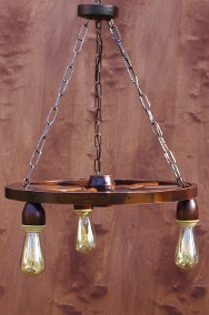 Lampa zyrandol koło wozu koło drewniane do altany salonu restauracji -2