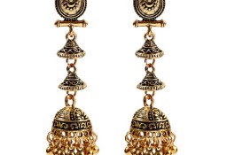 Nowe kolczyki indyjskie orientalne długie dzwonki złoty kolor boho bohemian