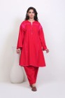 Komplet indyjski salwar kameez czerwony M haft boho hippie orient folk etno