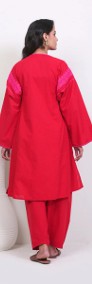 Komplet indyjski salwar kameez czerwony M haft boho hippie orient folk etno-4