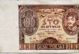 Banknot Polska IIRP 100 Złotych Złote Zł 1932 rok r. AW. Stan II XF/EF 