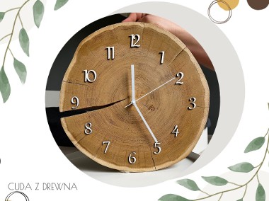 Zegar z plastra drewna 30 cm, pełna personalizacja -CUDA Z DREWNA-1