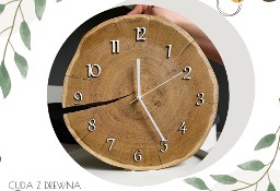 Zegar z plastra drewna 30 cm, pełna personalizacja -CUDA Z DREWNA