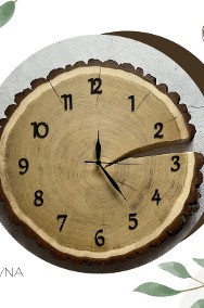 Zegar z plastra drewna 30 cm, pełna personalizacja -CUDA Z DREWNA-2