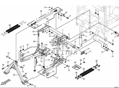 Krone Big M II - przedni TUZ - odciągi siłowniki wieszaki-2