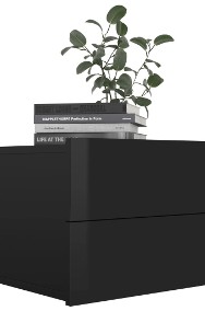 vidaXL Szafka nocna, czarna, wysoki połysk, 40x30x30 cm, płyta wiórowa801067-2