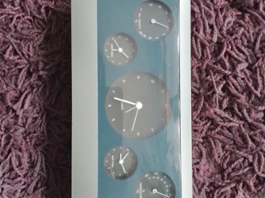 Zegar biurkowy z termometrem, higrometrem i budzikiem-1