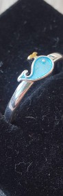 Nowy pierścionek posrebrzany srebrny kolor wieloryb delfin ryba ryby morze-4