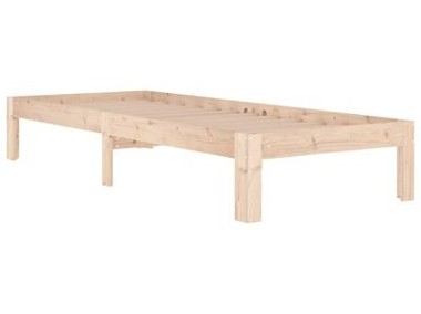 vidaXL Rama łóżka, lite drewno, 75x190 cm, pojedyncza-2
