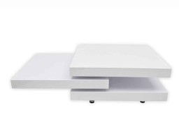vidaXL 3-poziomowy stolik o wysokim połysku, biały
