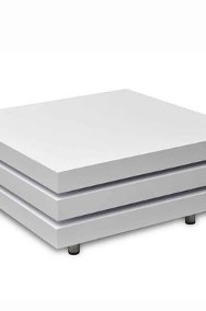 vidaXL 3-poziomowy stolik o wysokim połysku, biały-3