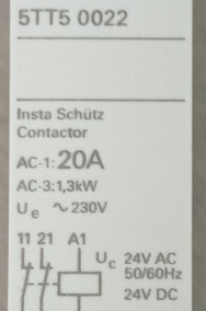 Stycznik Insta-z 2 stykami rozwiernymi, styk do 230 V AC, 400V, 20A, AC/DC, 24V-2