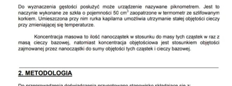 “​Badanie termofizycznych własności nanocieczy - gęstość” - Sprawozdanie-1