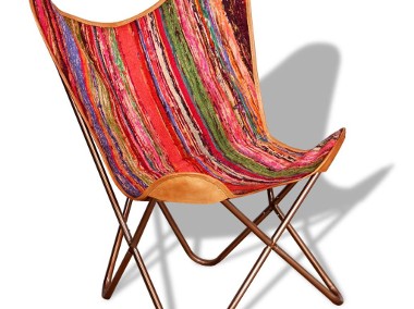 vidaXL Krzesło motyl, w stylu chindi, wielokolorowe, tkanina 243697-1