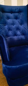 Fotel Uszak w tkaninie welurowej, piękne wykończenie, wygoda i elegancja-3