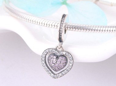 Pandora Charm zawieszka serce pave miłość love-1