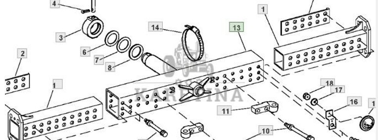 John Deere CTS - oś tylna dł. 3m AH157068-1