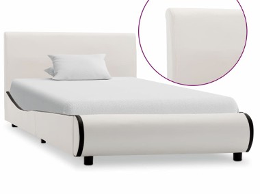 vidaXL Rama łóżka, biała, sztuczna skóra, 90 x 200 cm 284990-1