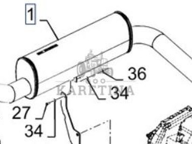 New Holland CR9080 Tłumik CZĘŚCI 84458549-2