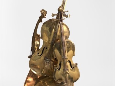 Rzeźba z brązu ku czci Stradivariego skrzypce altówka i wiolonczela H62cm-1