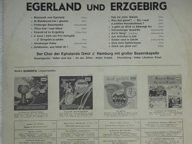 Muzyka ludowa z Egerlandu i Rudaw , winyl ok. 1965 r.-2